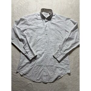 Lucasini Ruffled Pleated Tuxuedo Shirt Men's Size 15.5 32/33 Long Sleeve